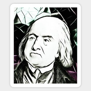 Jeremy Bentham Black and White Portrait | Jeremy Bentham Artwork 3 Magnet